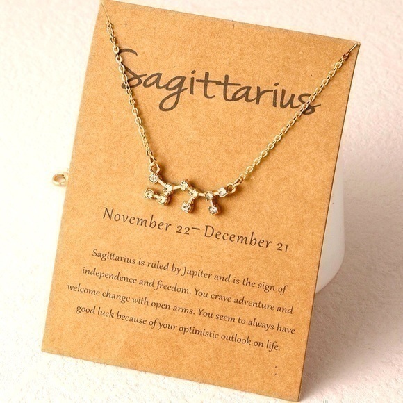 New Sagittarius ♐️ Horoscope Rhinestone Decor Pendant Necklace - Picture 1 of 2